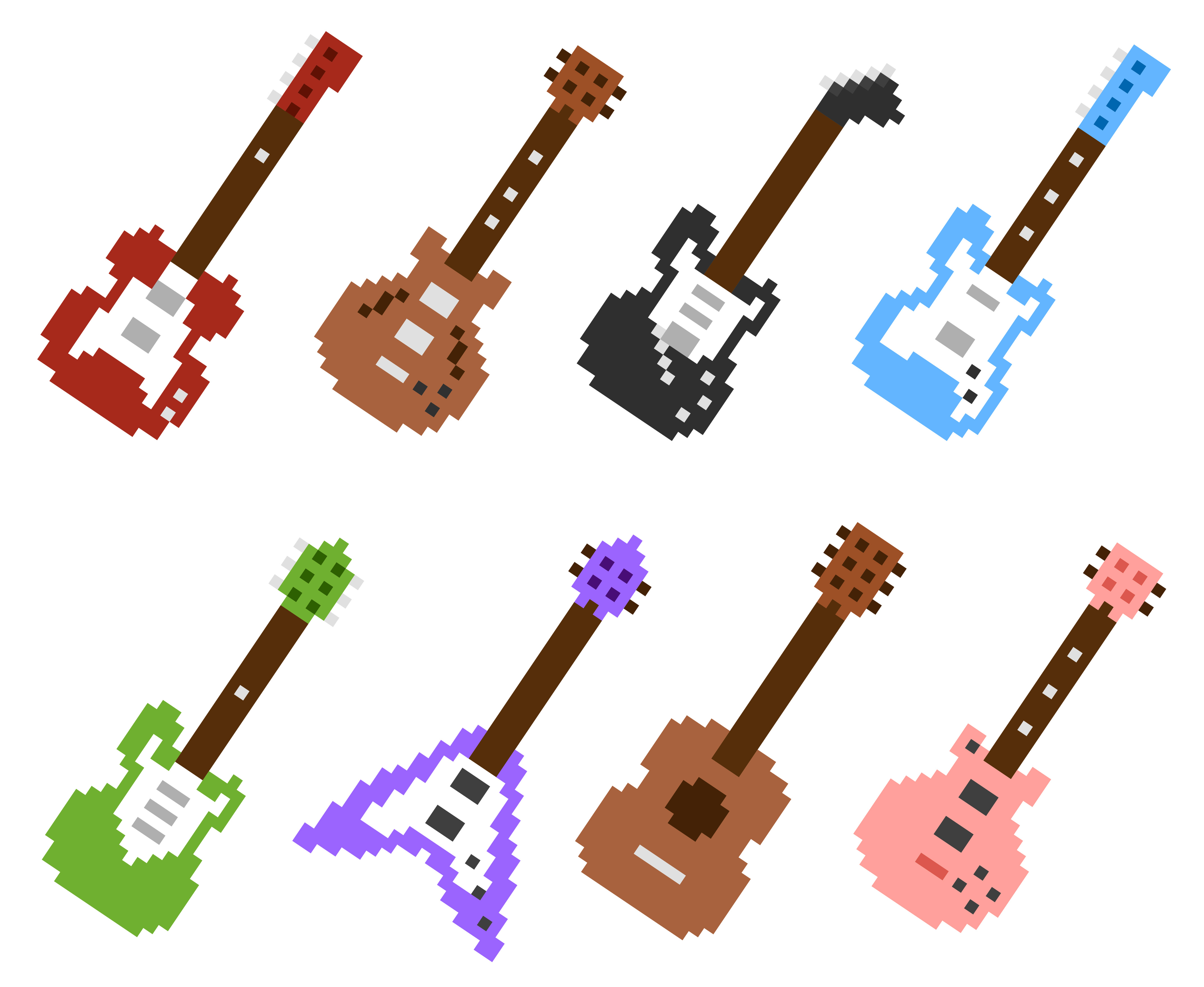 Значок гитары пиксельный